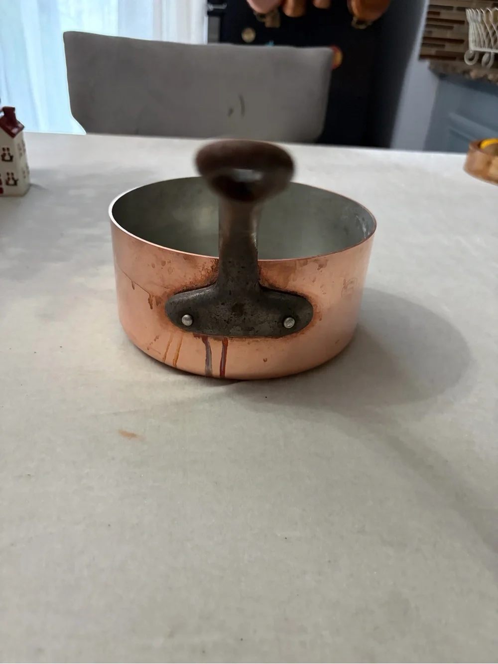 French 7” Copper Finish Saucepan with Riveted Handle - Classic Copper